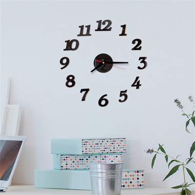 

JPGIF 3D DIY Roman Numbers Acrylic Mirror Wall Sticker Clock Home Decor Mural Decals