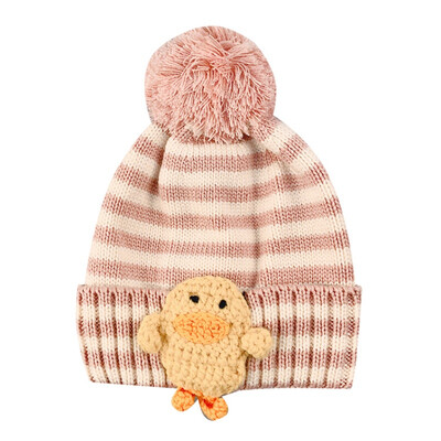 

Newborn Cute Kids Girls Boys Baby Caps Warm Cartoon Design Hats Knitted Wool Hemming Caps