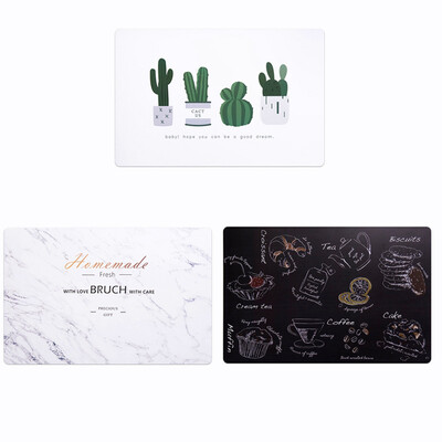 

Marble Stripe Cactus Coffee Cup Placemat Rectangle Table Mat Drink Coaster Kitchen Tableware