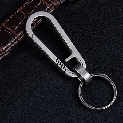 

Titanium TC4 Keychain Key Ring Backpack Hanging Buckle Clip Carabiner Safety