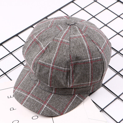 

2019 personality lattice octagonal hat lady spring&autumn sunshade hat leisure trip sunscreen beret painter hat tide