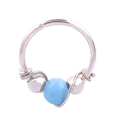 

Stainless Steel Nose Ring Turquoise Nostril Hoop Nose Body Piercing Jewelry New