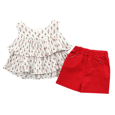 

Baby Girl Clothes Summer Toddler Baby Girls Casual Print Sleeveless Tops VestShorts Suits Costume Set for Girls