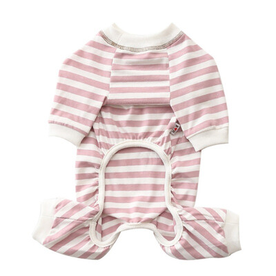 

Letter Pattern Four-legged Coat Pink Green Pets Clothing Dogs Letters Print Stripes Romper Jumpsuit Pink Blue Bodysuit Cotton
