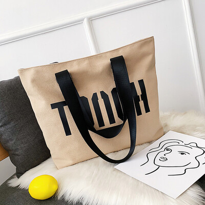 

Tailored Women Fashion Canvas Letter Solid Coin Purse Shoulder Tote Handbag Casual Bag