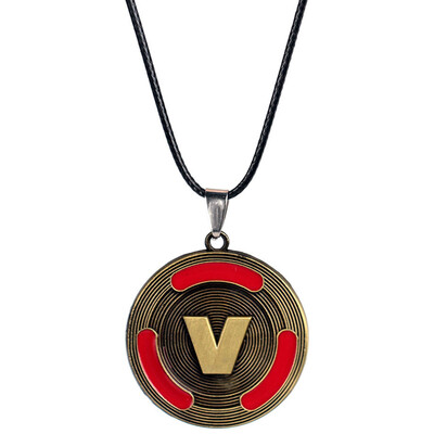 

For-tnite Battle Royale V-Bucks Necklace Pendant Popular Present for GIrls Teens Adults - Alloy