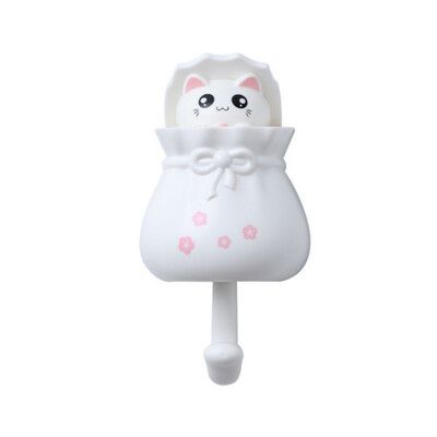 

Household Cartoon Sundries Cat Decorative Hooks Key Holder Wall Mounted Adhesive Coat Hanger Hat Rack Key Organizer Home Decor