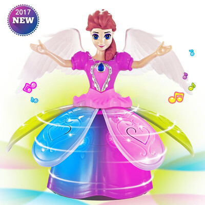 

YIWULAGirl Dancing Princess Multifunction Music Doll LED Pet Electronic Robot