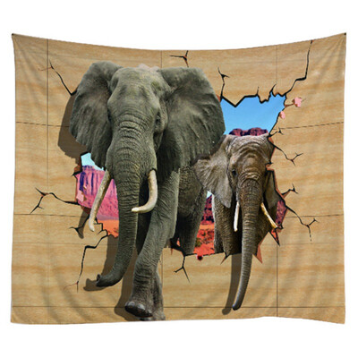 

Psychedelic Elephant Tapestry Hippie Indian Mandala Wall Tapestry Polyester Fabric Printed Wall Decor Beach Towel Blanket