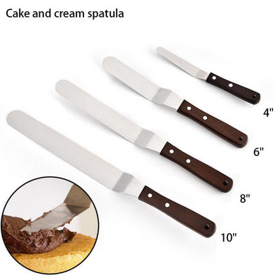 

Cake Decorating Icing Scraper Cream Spatula Set 681011 Inch Wooden Handle Stainless Steel Offset Scraper Supplies