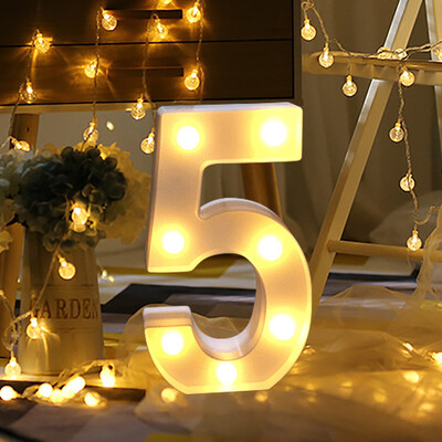 

Gobestart Alphabet LED Digital Lights Light Up White Plastic Digital Standing Hanging E