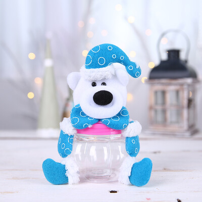 

Tailored Christmas Candy Jar Santa Claus Elk Snowman Transparent Jar Table Decoration