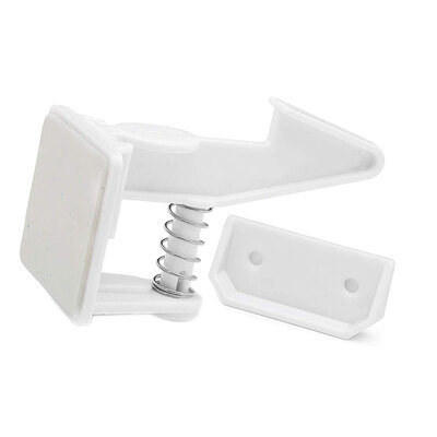 

10 Pcs Baby Kids No Tools or Drilling Needed Spring Safety Lock Adhesive Child Proofing Cabinets Drawers Closets