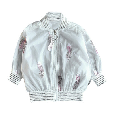 

baby girls Jacket children spring autumn print embroidered jacket coat sun protection clothing for girls kids clothes