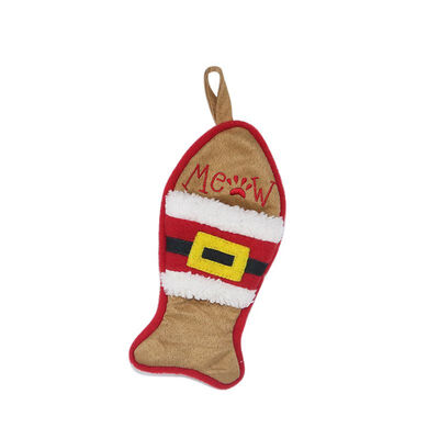 

FishBone Design Christmas Stockings Non-Woven Plush Gift Holders Tableware Pockets Xmas Tree Fireplace Hanging Ornaments