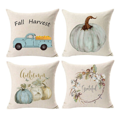 

JPGIF 4PC Thanksgiving Autumn Decor Cushion Cover Throw Pillow Case Sofa Bed Decor