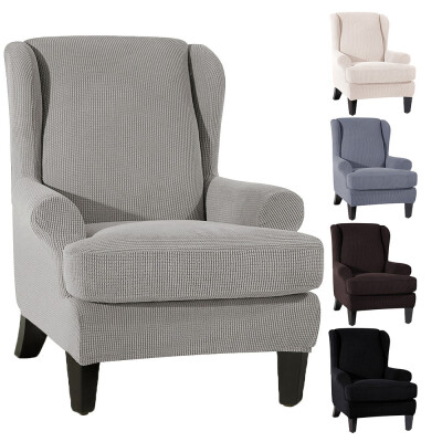 

2-Piece Stretch Jacquard Spandex Fabric Wing Back Wingback Armchair Chair Slipcovers Wing Chair