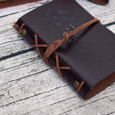 

Spiral Notebook Diary Notepad Vintage Pirate Anchors PU Leather Note Book Replaceable Stationery Gift Traveler Journal