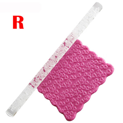

Siaonvr Embossing Acrylic Rolling Pin Fondant Sugar Craft Cake Baking Decorating Tool