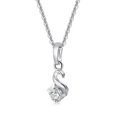 

Women Little Swan Clavicle Choker Animal Crystal Short Chain Girl Wedding Necklace