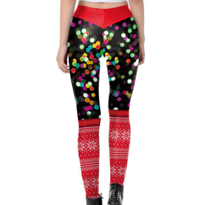 

Women Christmas Print Wear Bottoming Leggings Stretchy High Waist Stretchable Skinny Tights Pants