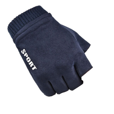 

1 Pair of Cycling Gloves Unisex Suede Fingerless Cold Resistant Motorcycle Riding Outdoor Sports Breathable Gloves