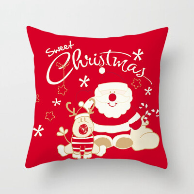 

18 X 18 Inch New Cute Christmas Pillowcase Printing Square Pillowcase Home Decoration Car Sofa Cushion Cover