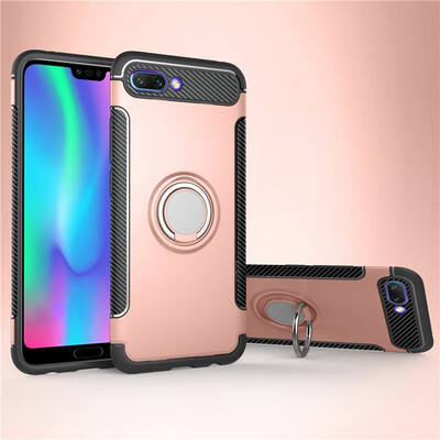 

Back Cover For Huawei Honor 10 Honor10 Case Car Holder Stand Hard PC Silicon Ring Suction Bracket Celulars Fecoprior