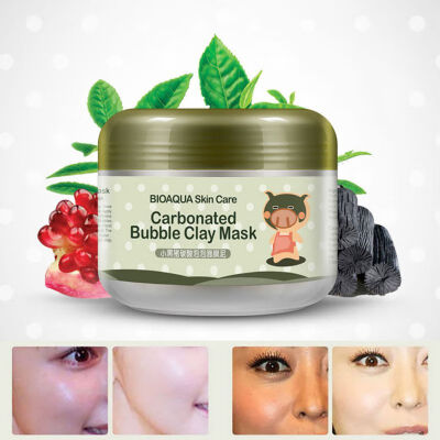 

Women Lady Oxygen Bubbles Carbonate Mud Mask Deep Clean&Clear Whitening Hydrating Bioaqua