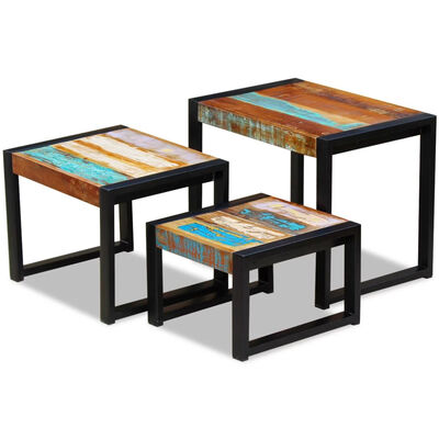 

Three Piece Nesting Tables Solid Reclaimed Wood