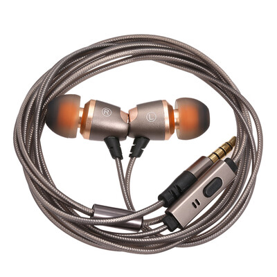 

35mm In-Ear Wired Earphones Music Headphones Magnetic Metal Headset Smartphone Earpiece Earbuds w Microphone & In-line Control