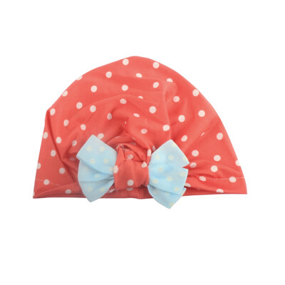 

2019 New Baby Cotton Hat For Girls Boys Newborn Dot Printed Bowknot Hats Accessories Photography Props