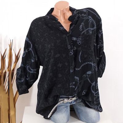 

Tailored Womens Long Sleeve Leopard Print Button Tee Casual Popular Blouse TopsS