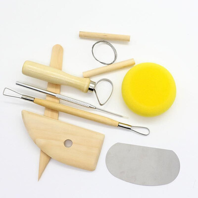 

Beginner sculpture hand model clay sculpture tool set carved clay pottery clay pottery carving knife Wooden clay knife set 8 piece