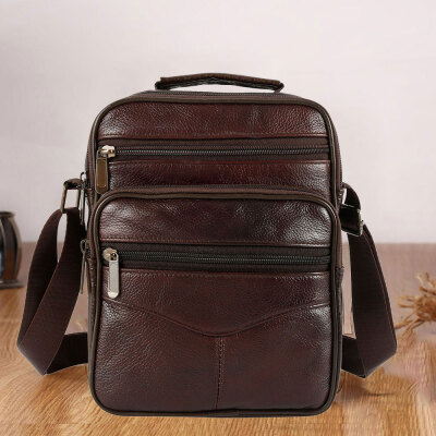 

Cowhide Leather Shoulder Bag Small Messenger Bags Men Travel Crossbody Bag Handbags New Fashion Men Bag Flap