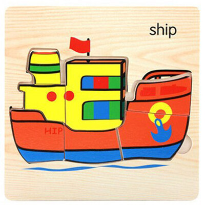 

Children Car Cartoon Animals Cognitive Stereo Puzzle Cartoon Early Teach Wooden Toy Jigsaw Board Baby Puzzle Toys
