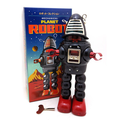 

Siaonvr Tinplate Nostalgic Clockwork Chain Toy Photography Props Fencing Robot MS430