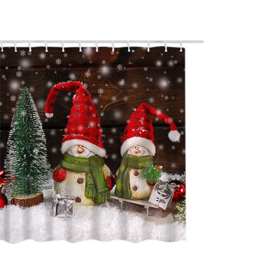 

Gobestart Christmas Waterproof Polyester Bathroom Shower Curtain Decor With Hooks 66x72