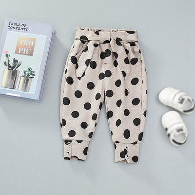 

Autumn Baby Girls Pants 0-4Y Harem Long Cotton Polka Dot Print Pants Casual Trousers Soft Toddler Clothes 3 Colors