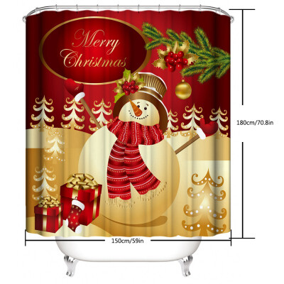 

Cute Creative Christmas Festival Polyester Wear-resistant Thicken Waterproof Bathroom Shower Curtain Soft Fabrics