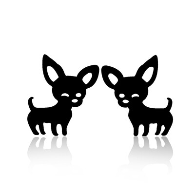 

1 Pair Simple Lovely Pet Puppy Chihuahua Stainless Steel Stud Earring For Women