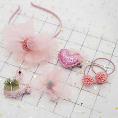 

Baby Cute Girls Hair Pin Floral Pattern Headband Hair Pin Set Apparel Photography Prop Party Gift