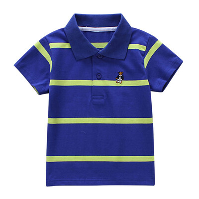 

Hot Summer High Quality Children Boys And Girls Striped Short Sleeve Cotton T Shirt 2- 6 T Kids Clothing