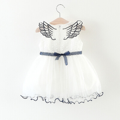 

Kids Baby Girls Invisible Wings Mesh Dress Princess Summer Sleeveless Mini Tutu Dress Baby Girls Dress