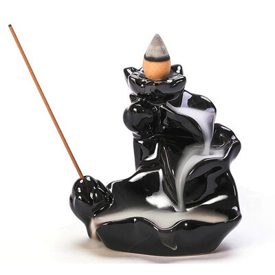 

Gobestart Porcelain Backflow Ceramic Incense Burner Holder Buddhist