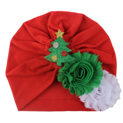 

New Autumn Soft Cute Newborn Baby Christmas Cartoon Flower Girls Caps Infant Hat Turban Elastic Cap