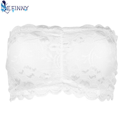 

Fashion Tube Top Women Lady Stretch Sexy Lace Bra Push Up Wire Free Padded Strapless Seamless Three Hook-and-eye Underwear