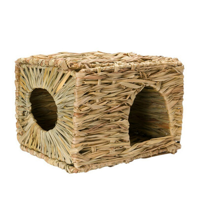 

Small Pet Grass House Hamster Playing Sleeping Snooze Nest Small Animal Hand-woven Bed Cabin Cave Winter Warm Cage