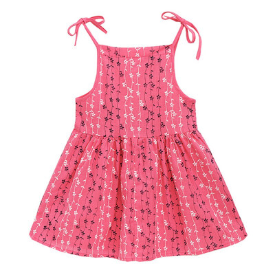 

MUQGEW Baby Girl Dress 2019 Summer Solid Flower Striped Princess Dresses For Girl Children Kids Beachwear Party Sundress Clothes