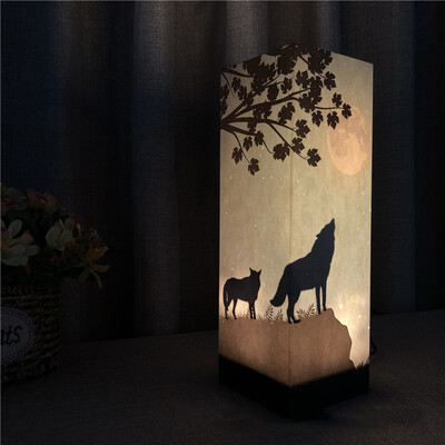

Gobestart Bedside Lamp Night Light Warm White Bulb Dimmable Gift Wood Table lampdecorative